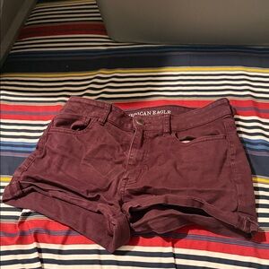 American Eagle Outfitters Women's Dark Red Jean Shorts